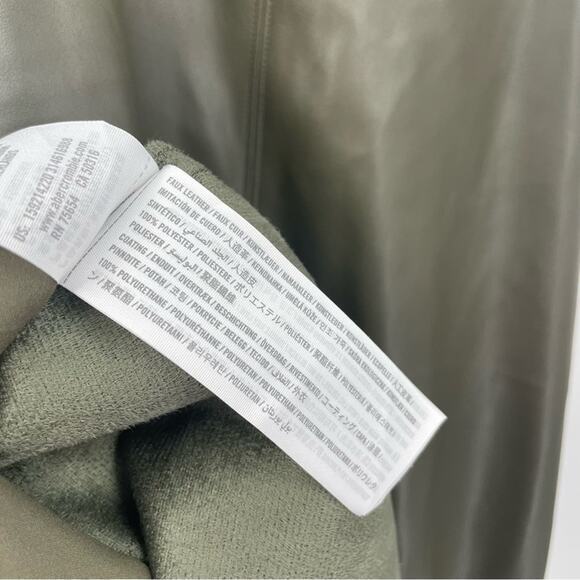 Abercrombie & Fitch Vegan Leather Shift Mini Dress Size Large Olive‎ NWT - Picture 9 of 9